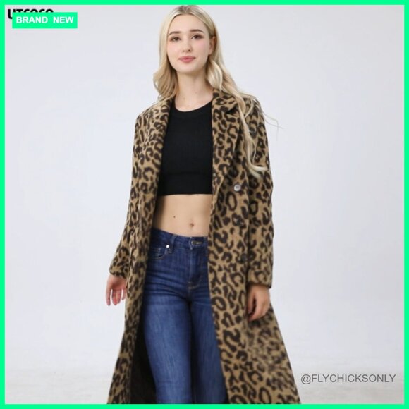 Wool Blend Long Pea Coat Double Breasted Notched Lapel Trench Overcoat - Picture 7 of 7